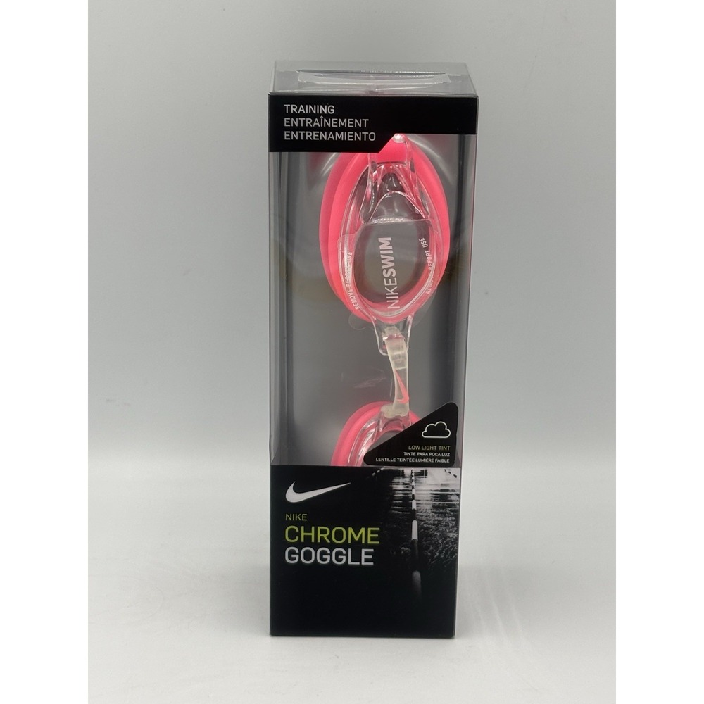 Nike Chrome Swim Training Goggle Pink/Clear One Size NEW‎